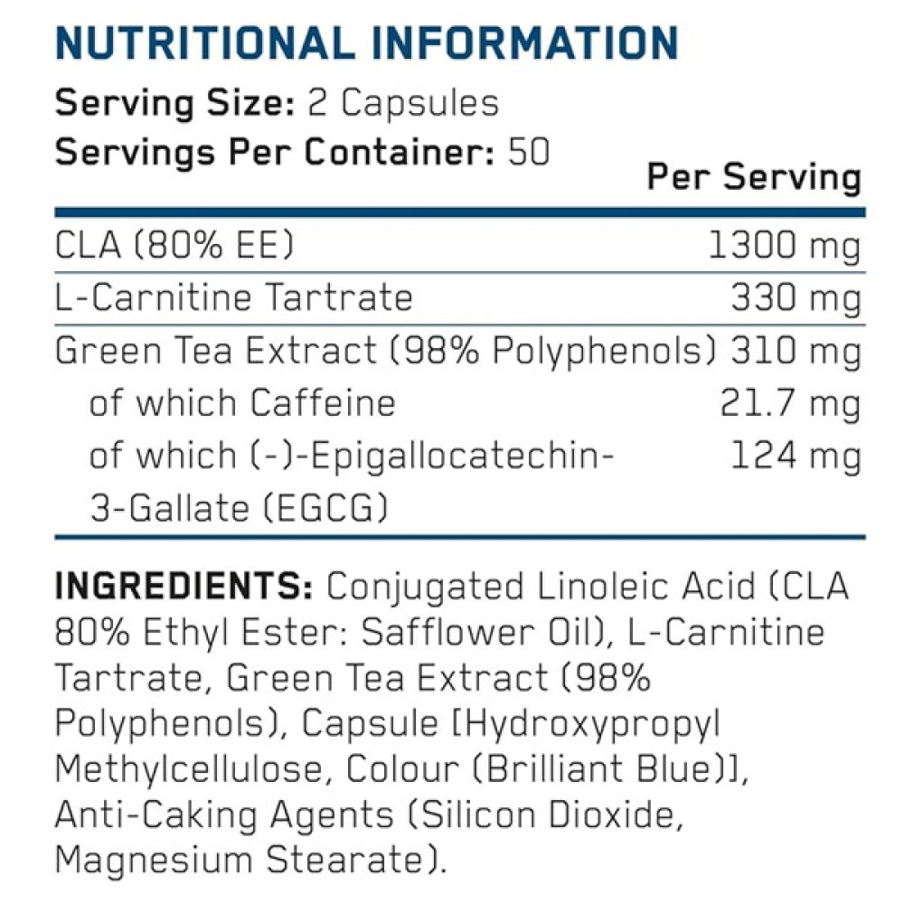 Комплексний жироспалювач Applied Nutrition CLA L Carnitine Green Tea 100 Caps