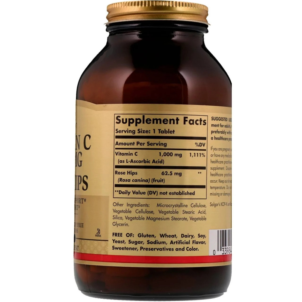 Вітамін C Solgar Vitamin C with Rose Hips 1000 mcg 100 Tabs