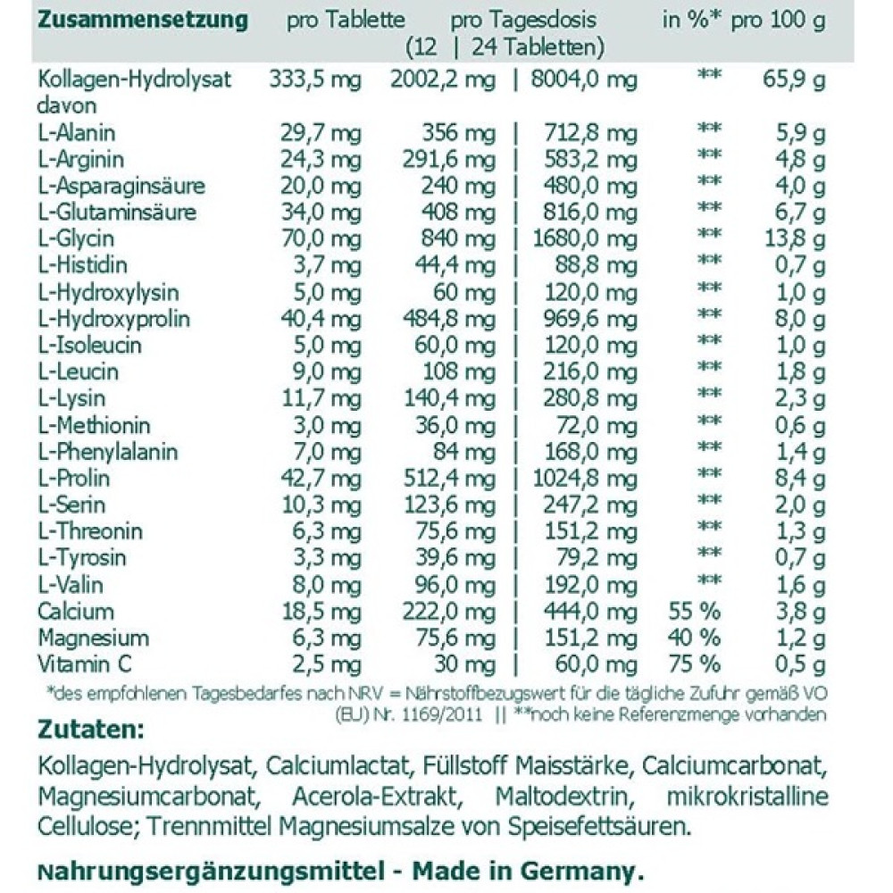 Колаген The Nutri Store Kollagen Hydrolysat 400 Tabs ФР-00000012