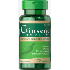 Комплекс для профілактики нервової системи Puritan's Pride Ginseng Complex 75 Caps