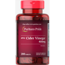 Яблучний оцет Puritan's Pride Apple Cider Vinegar 480 mg 200 Tabs