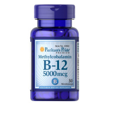 Вітамін Б12 Puritan's Pride Vitamin B-12 (Methylcobalamin) 5000 mcg 30 Microlozenges