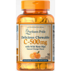 Вітамін C Puritan's Pride Vitamin C-500 mg with Rose Hips 90 Chewables