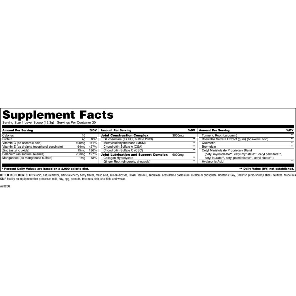 Хондропротектор (для спорту) Universal Nutrition Animal Flex Powder 369 g /30 servings/ Cherry Berry