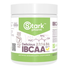 Амінокислота BCAA для спорту Stark Pharm Stark IBCAA 2:1:1 Delicious & B6 Powder 250 g /40 servings/ Лимон