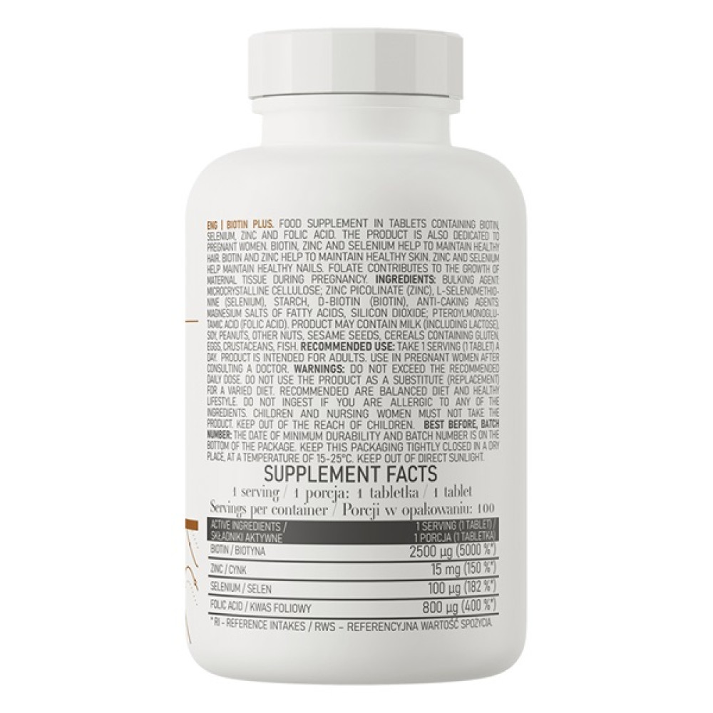 Біотин OstroVit Biotin Plus 100 Tabs