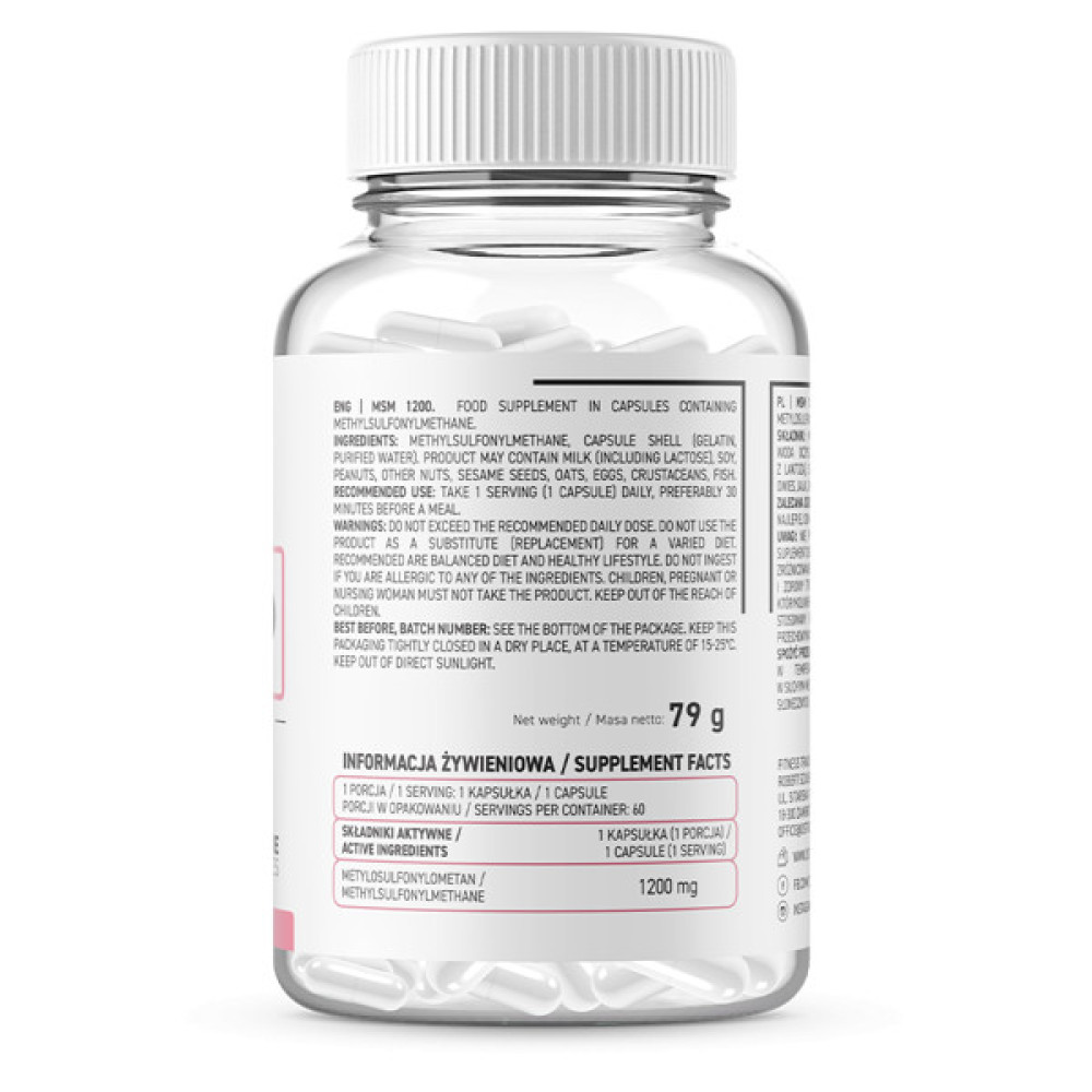Хондропротектор (для спорту) OstroVit MSM 1200 60 Caps