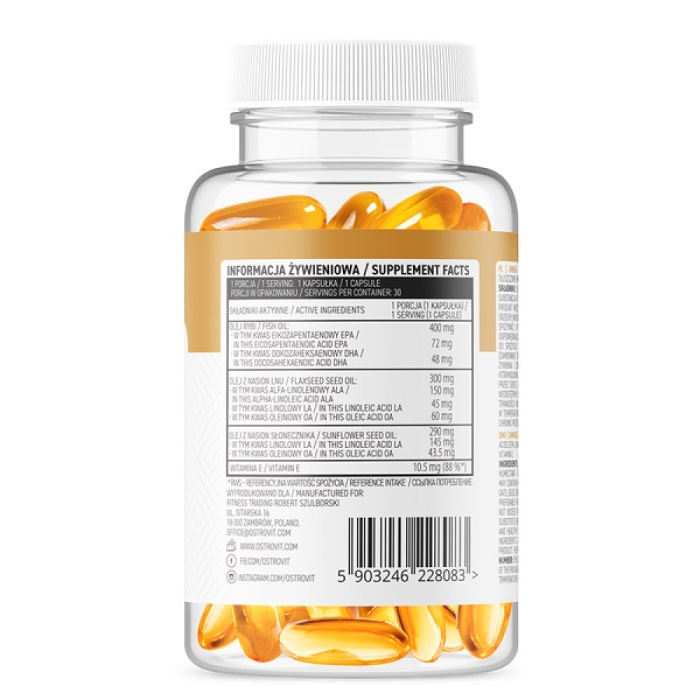 Омега для спорту OstroVit Omega 3-6-9 30 Caps