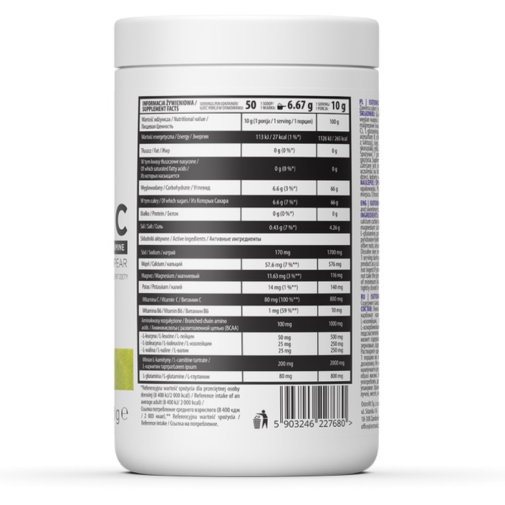 Ізотонік OstroVit Isotonic 500 g /50 servings/ Lemon Mint