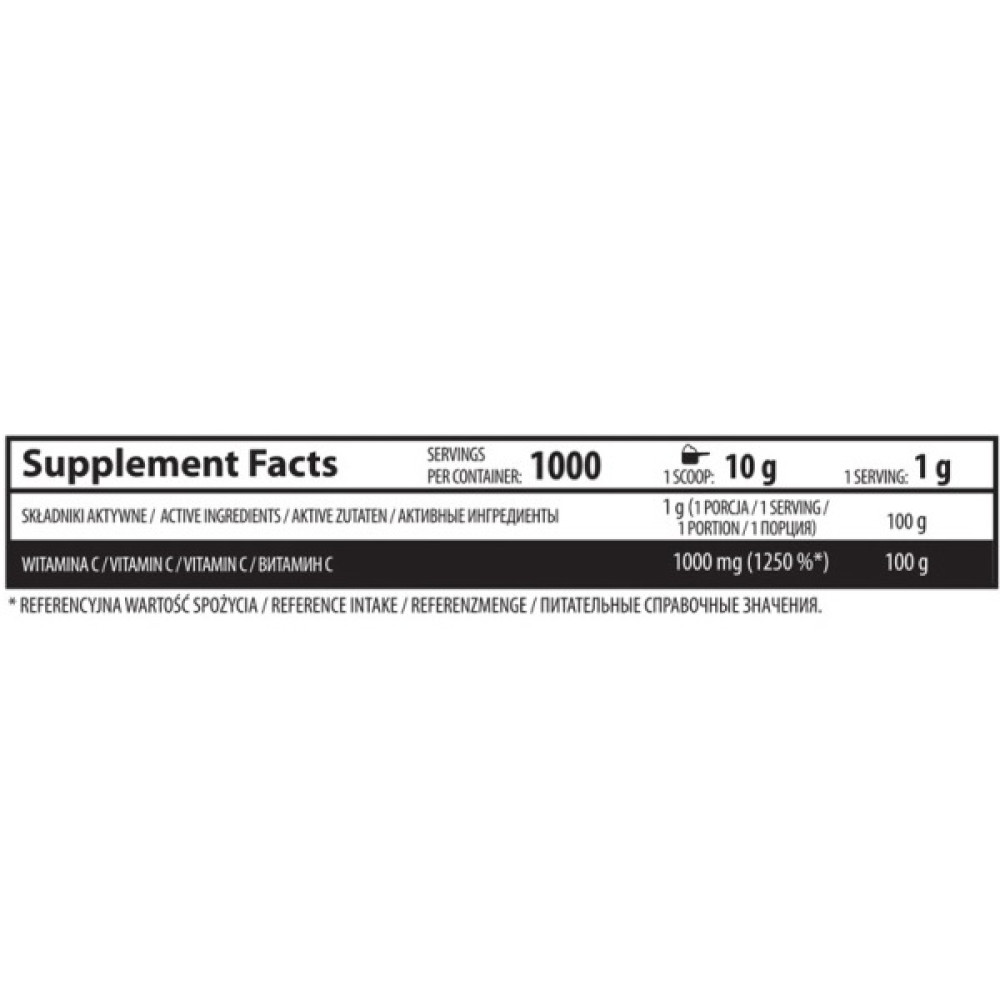 Вітамін C для спорту OstroVit Vitamin C 1000 g /100 servings/ Pure
