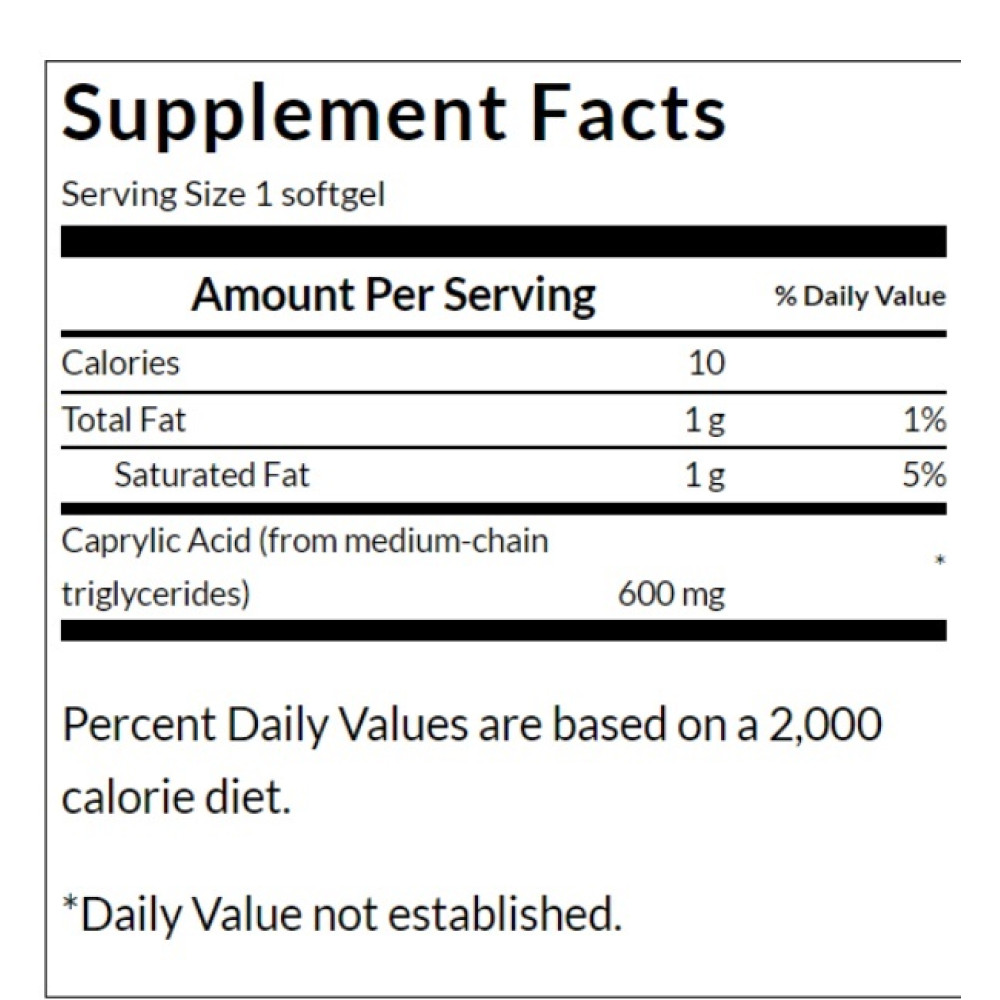 Каприлова кислота Swanson Caprylic Acid 600 mg 60 Softgels