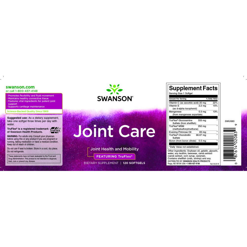 Суміш екстрактів Swanson Joint Care Featuring TruFlex 120 Softgels