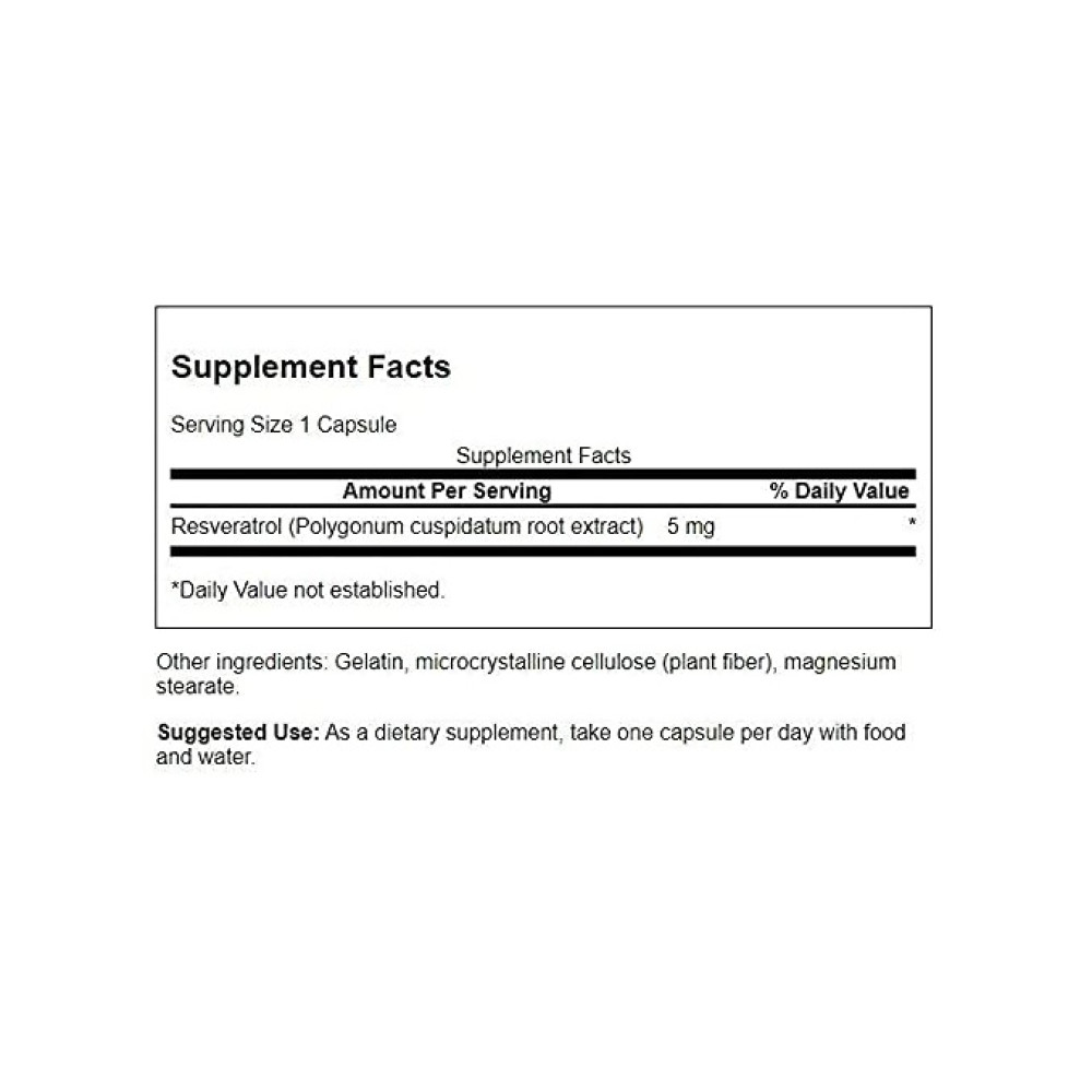 Ресвератрол Swanson Resveratrol 5 mg 60 Caps