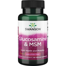Препарат для суглобів та зв'зок Swanson Ultra Glucosamine & MSM - Shellfish Free 60 Veg Caps