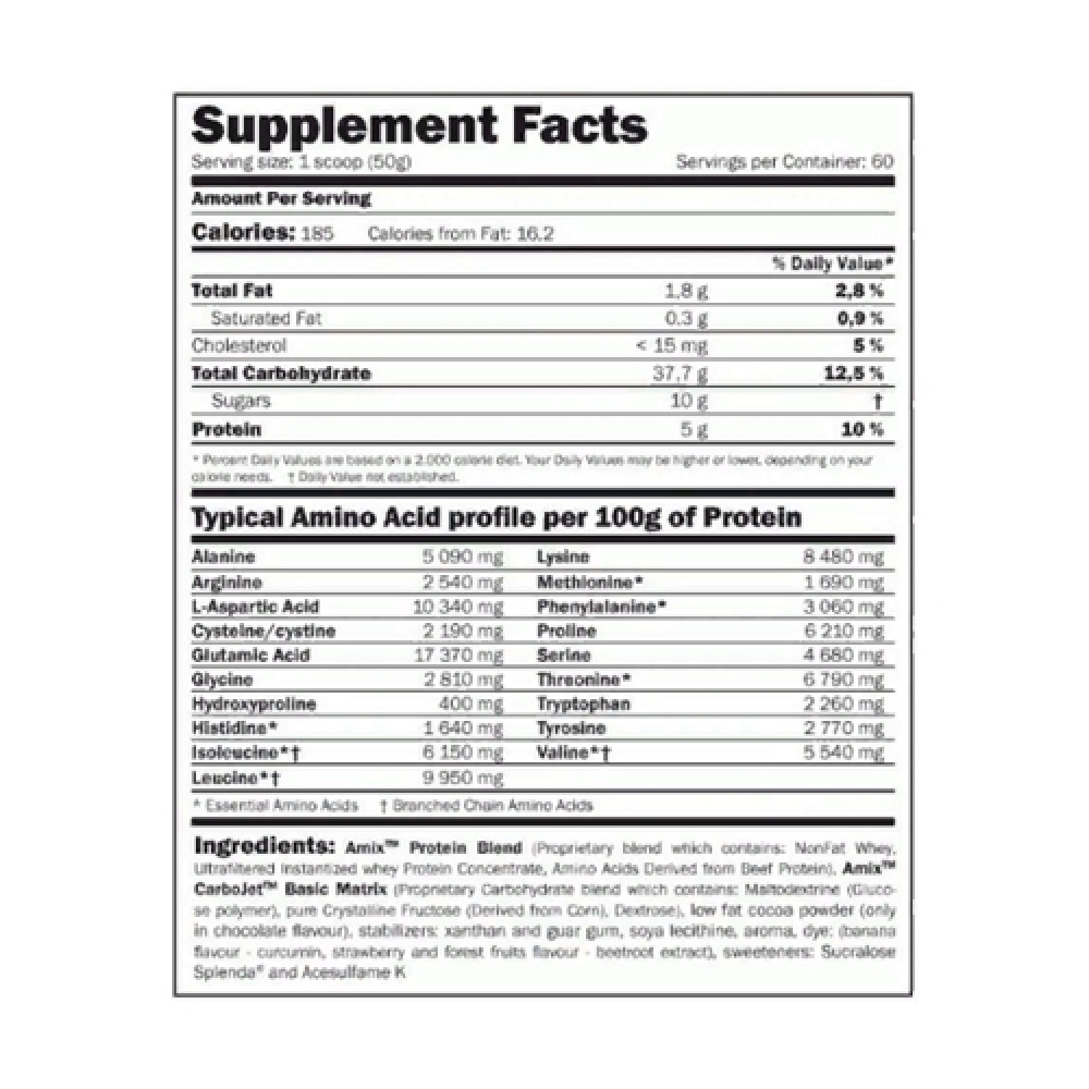Гейнер Amix Nutrition CarboJet Basic 3000 g /60 servings/ Chocolate