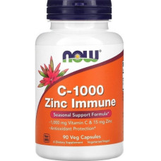 Вітамін C NOW Foods C-1000 Zinc 15 mg Immune 90 Veg Caps