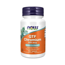 Мікроелемент Хром NOW Foods GTF Chromium 200 mcg 100 Tabs