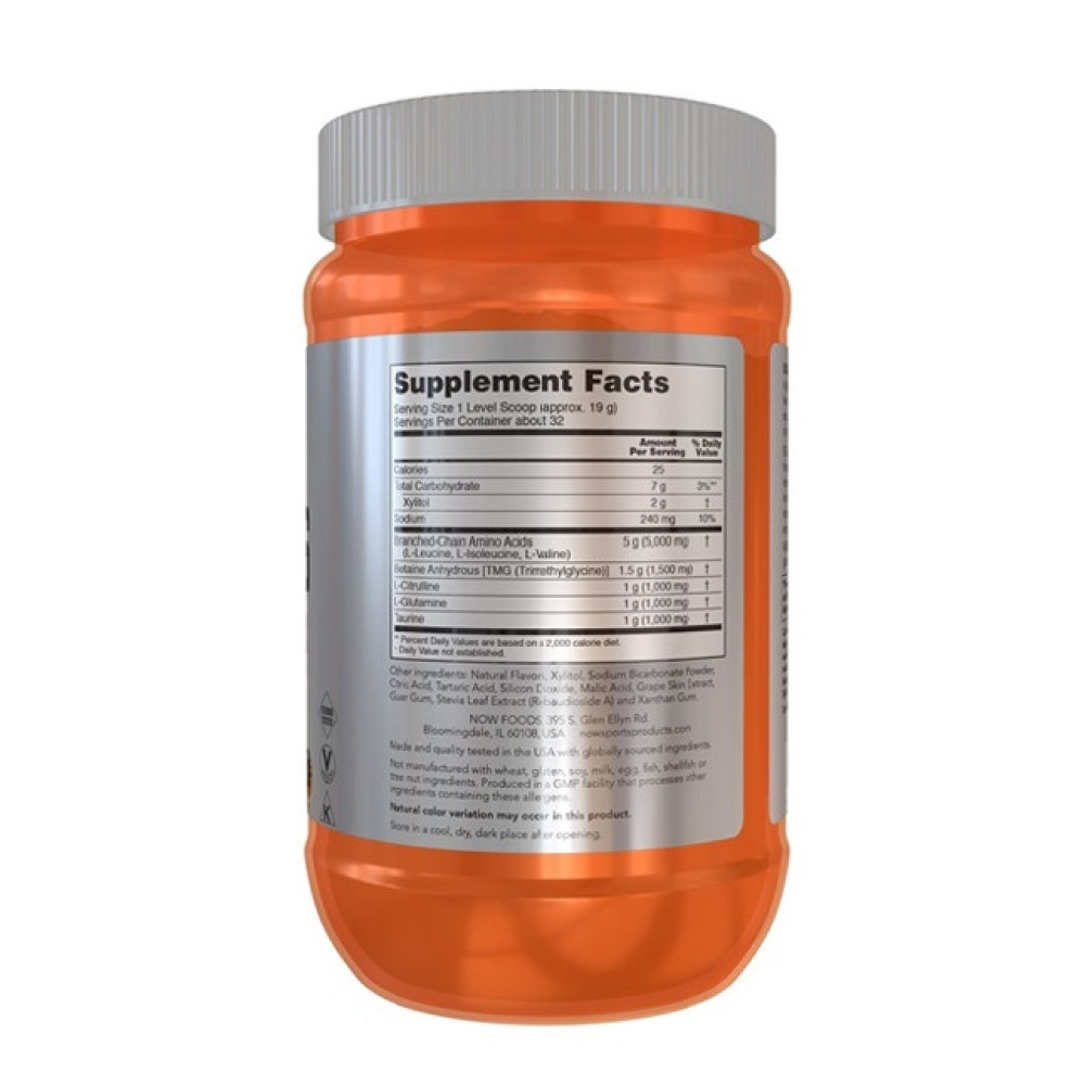 Амінокислота BCAA NOW Foods BCAA Big 6 Powder 600 g /33 servings/ Grape