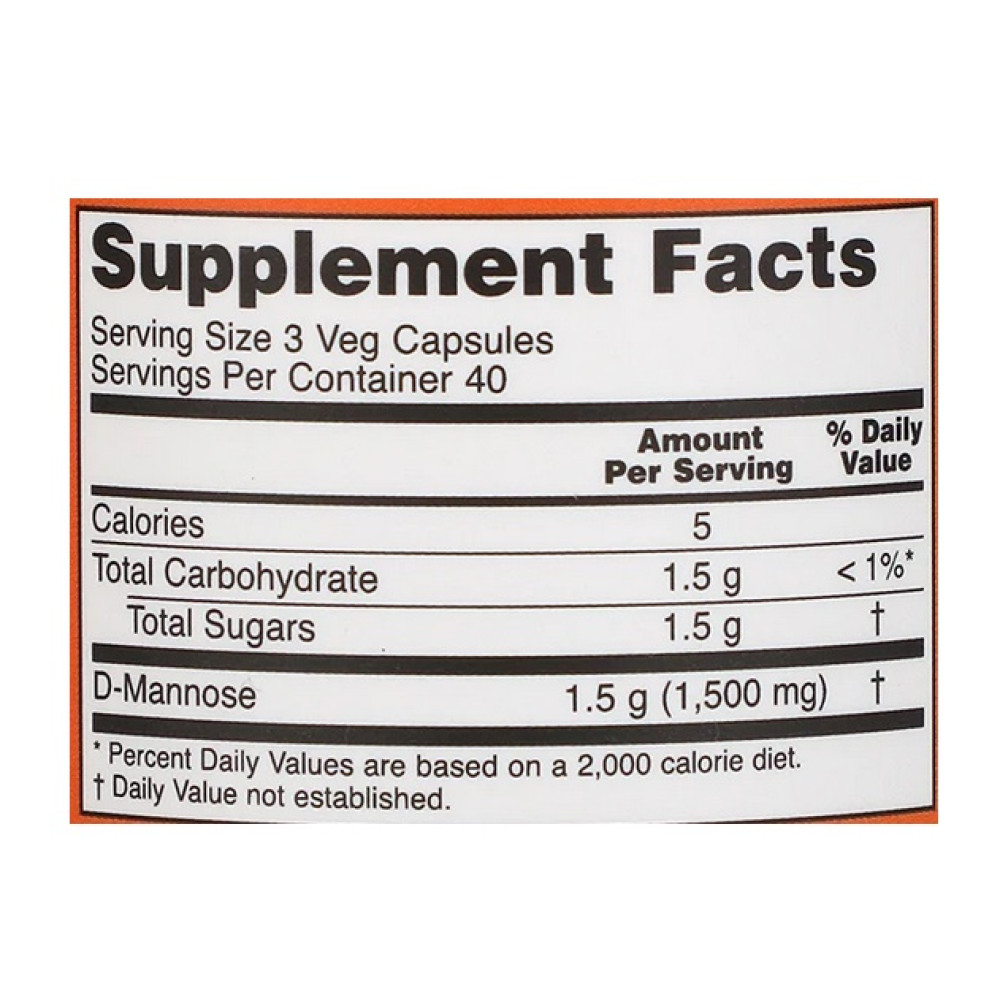 Урологічний препарат NOW Foods D-Mannose 500 mg 240 Veg Caps