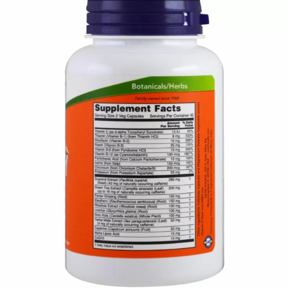 Вітамінно-мінеральний комплекс NOW Foods Energy 90 Veg Caps