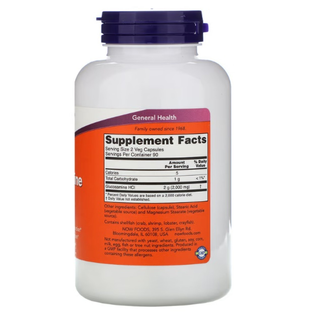 Препарат для суглобів та зв'зок NOW Foods Glucosamine 180 Veg Caps