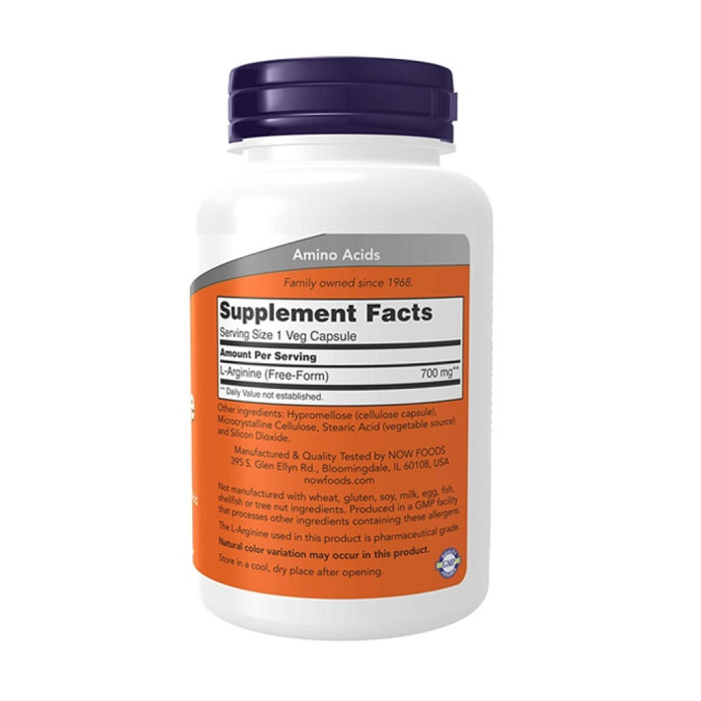 Аргінін NOW Foods L-Arginine 700 mg 180 Veg Caps