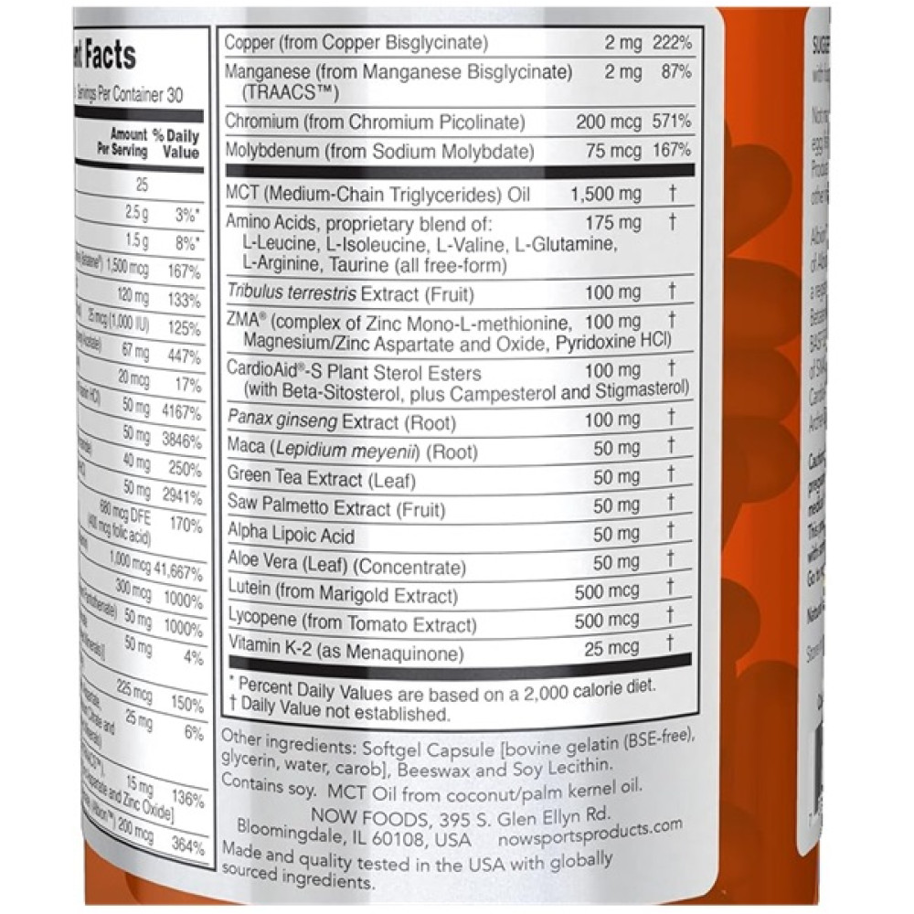 Вітамінно-мінеральний комплекс для чоловіків NOW Foods Men's Active Sports Multi 180 Softgels