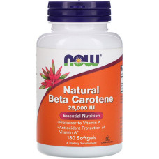 Вітамін A NOW Foods Natural Beta Carotene 25000 IU 180 Softgels