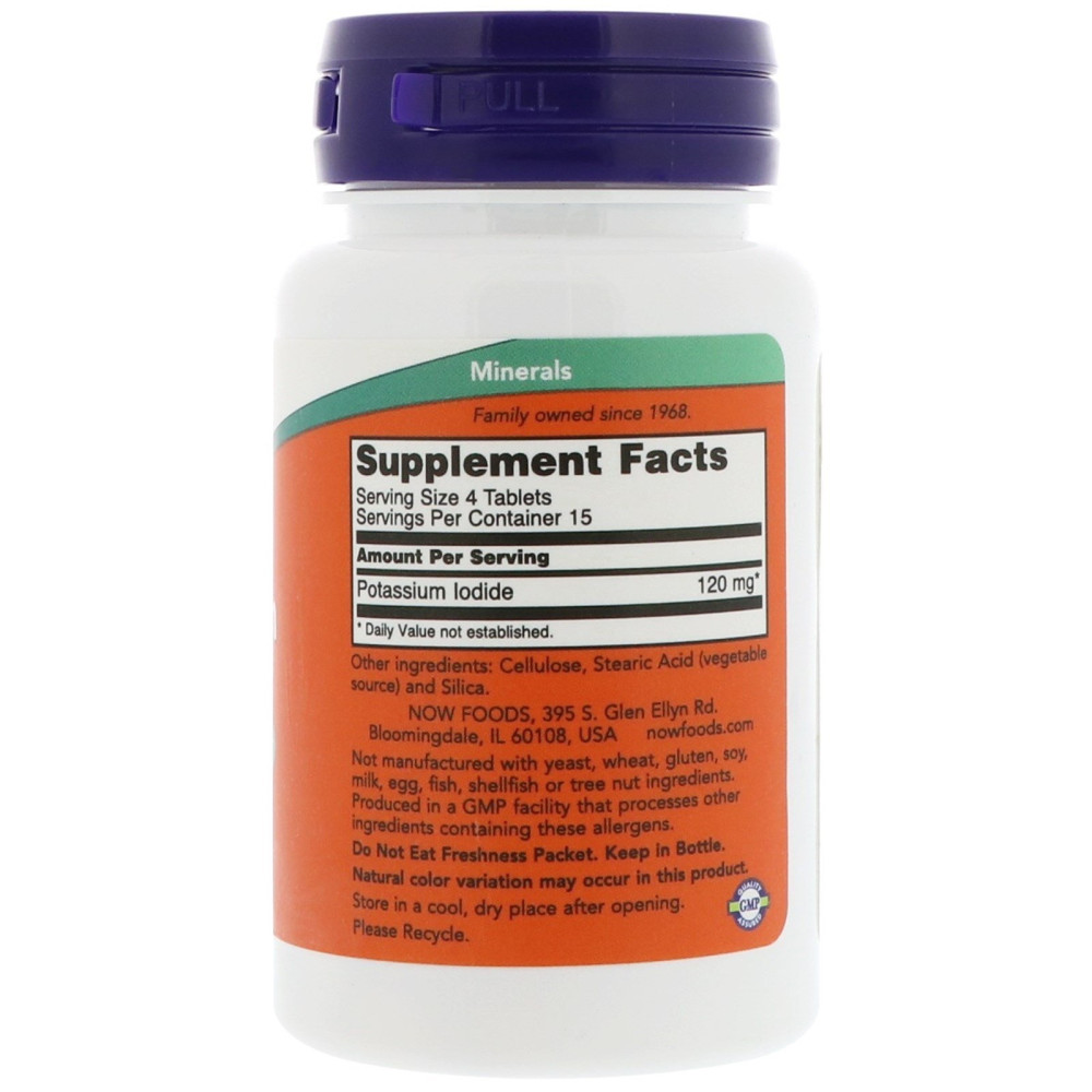 Мікроелемент Йод NOW Foods Potassium Iodide 60 Tabs