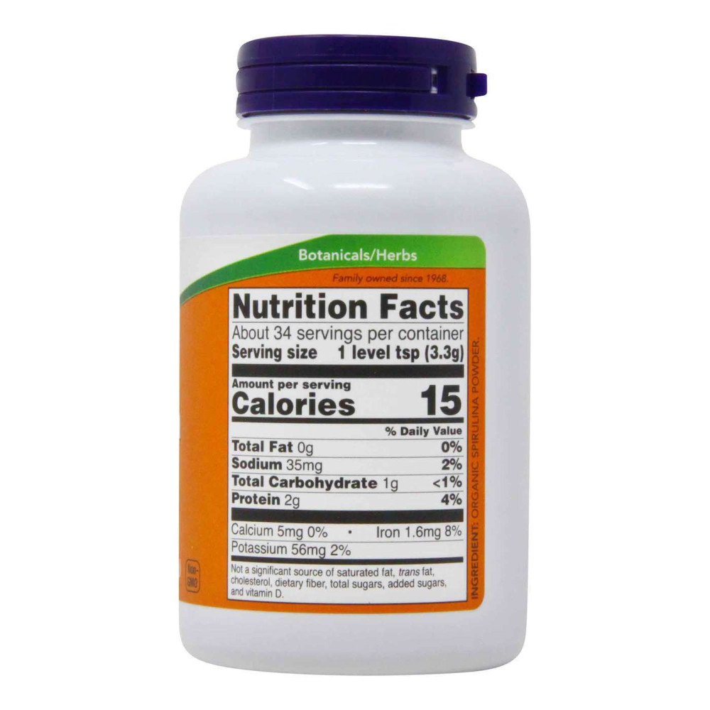 Спіруліна NOW Foods Spirulina Powder Organic 113 g /34 servings/ Pure