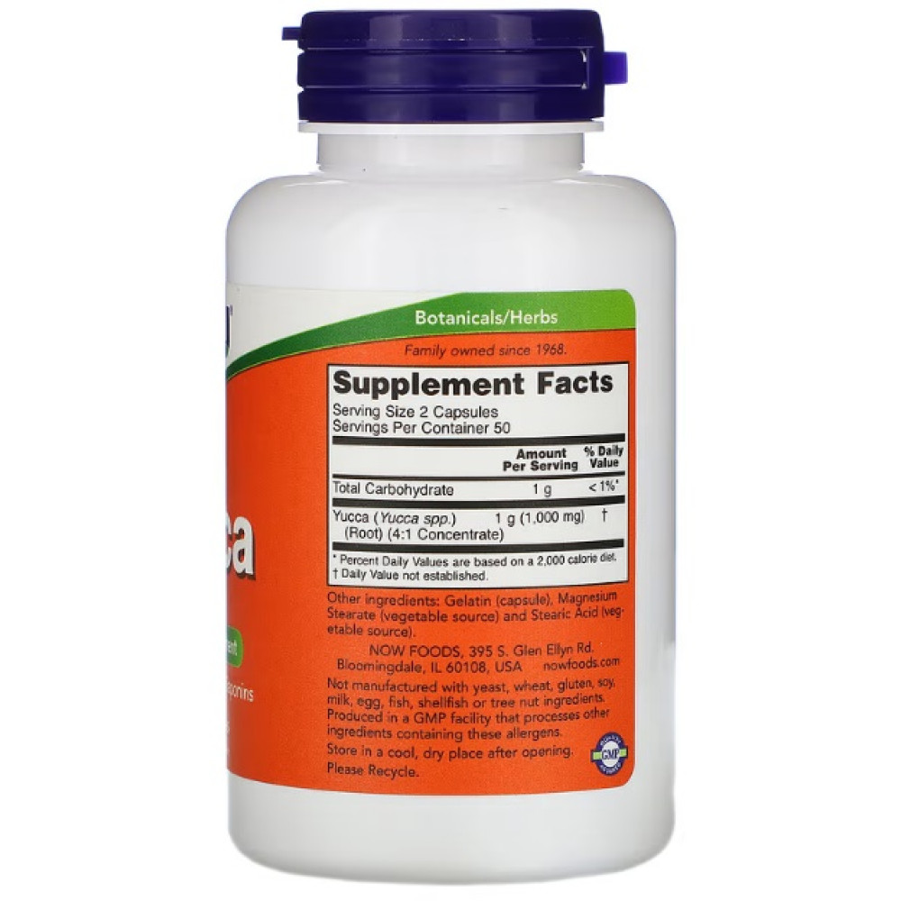 Юкка NOW Foods Yucca 500 mg 100 Caps