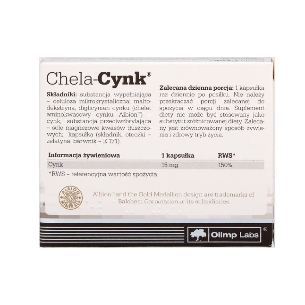 Мікроелемент Цинк для спорту Olimp Nutrition Chela-Cynk 30 Caps