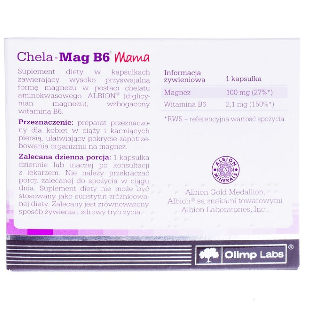 Вітамінно-мінеральний комплекс для спорту Olimp Nutrition Chela-Mag B6 Mama 30 Caps