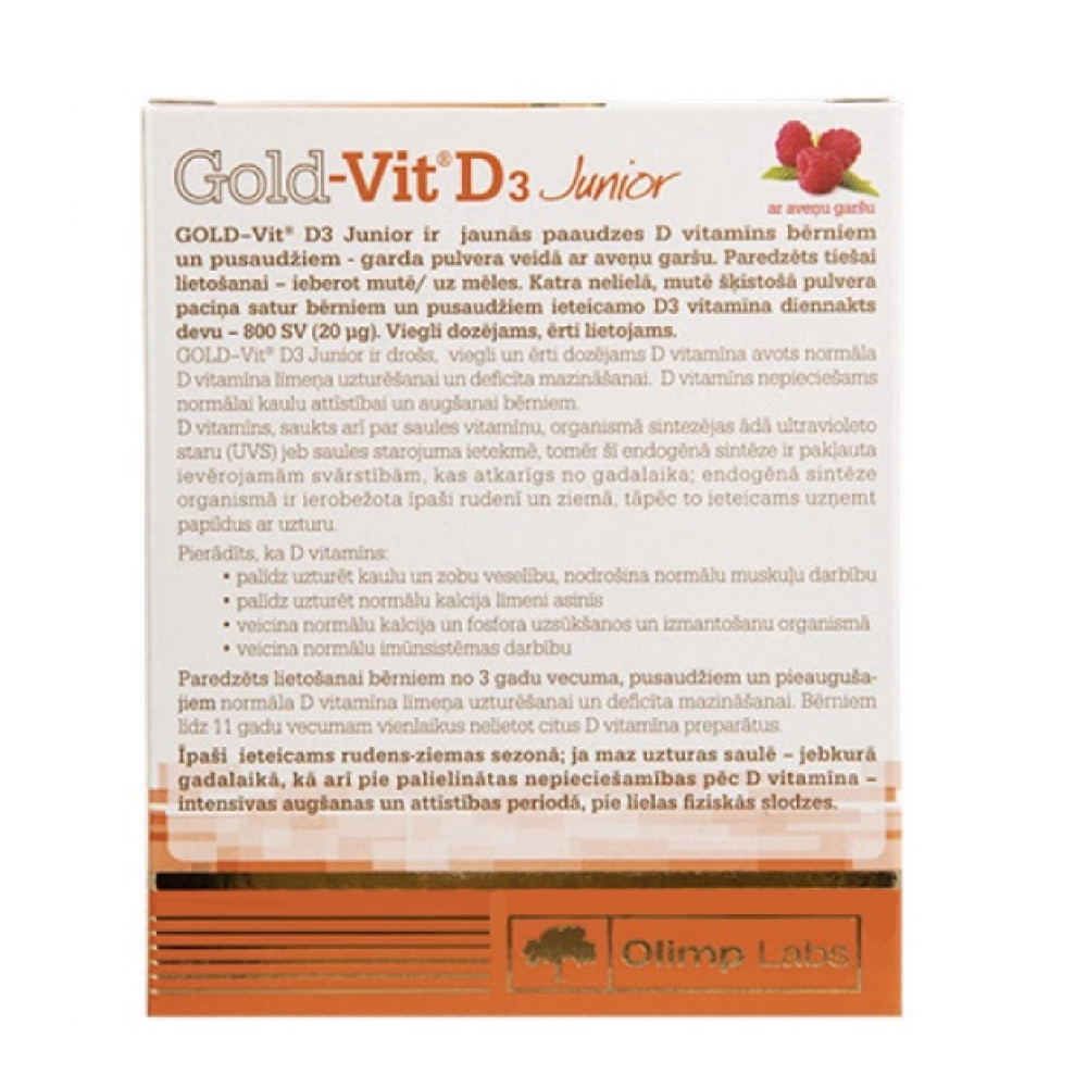 Вітамін D для спорту Olimp Nutrition Gold Vit D3 junior 30 sachet Raspberry