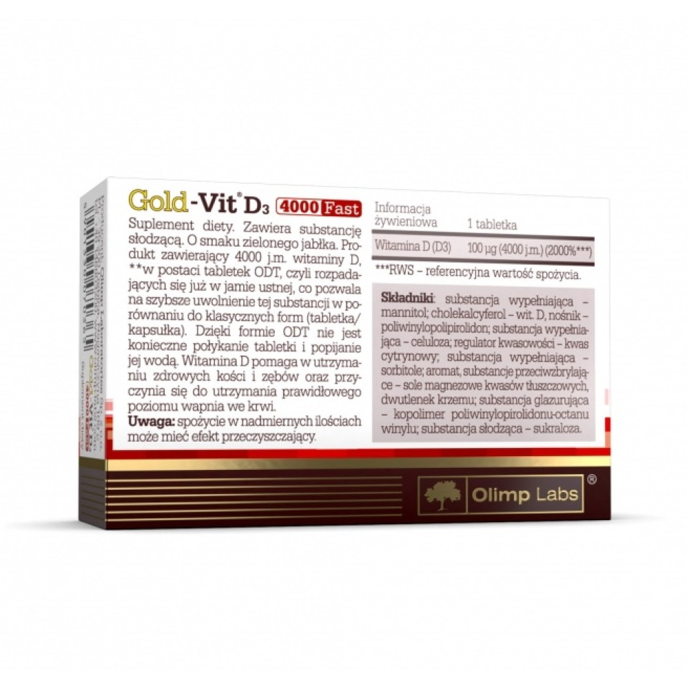 Вітамін D для спорту Olimp Nutrition Gold-Vit D3 4000 Fast 30 Tabs
