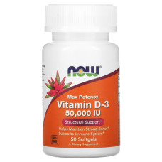 Вітамін D NOW Foods Vitamin D3 50000 IU 50 Softgels