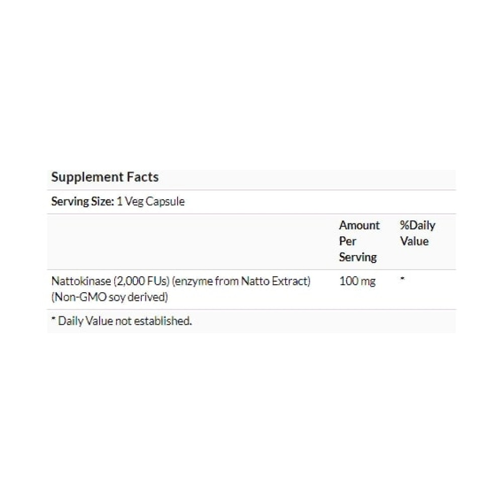 Комплекс для профілактики тиску та кровообігу NOW Foods Nattokinase 100 mg 120 Veg Caps