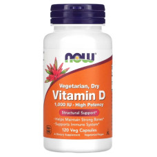 Вітамін D NOW Foods Vegetarian Dry Vitamin D 1000 IU 120 Veg Caps