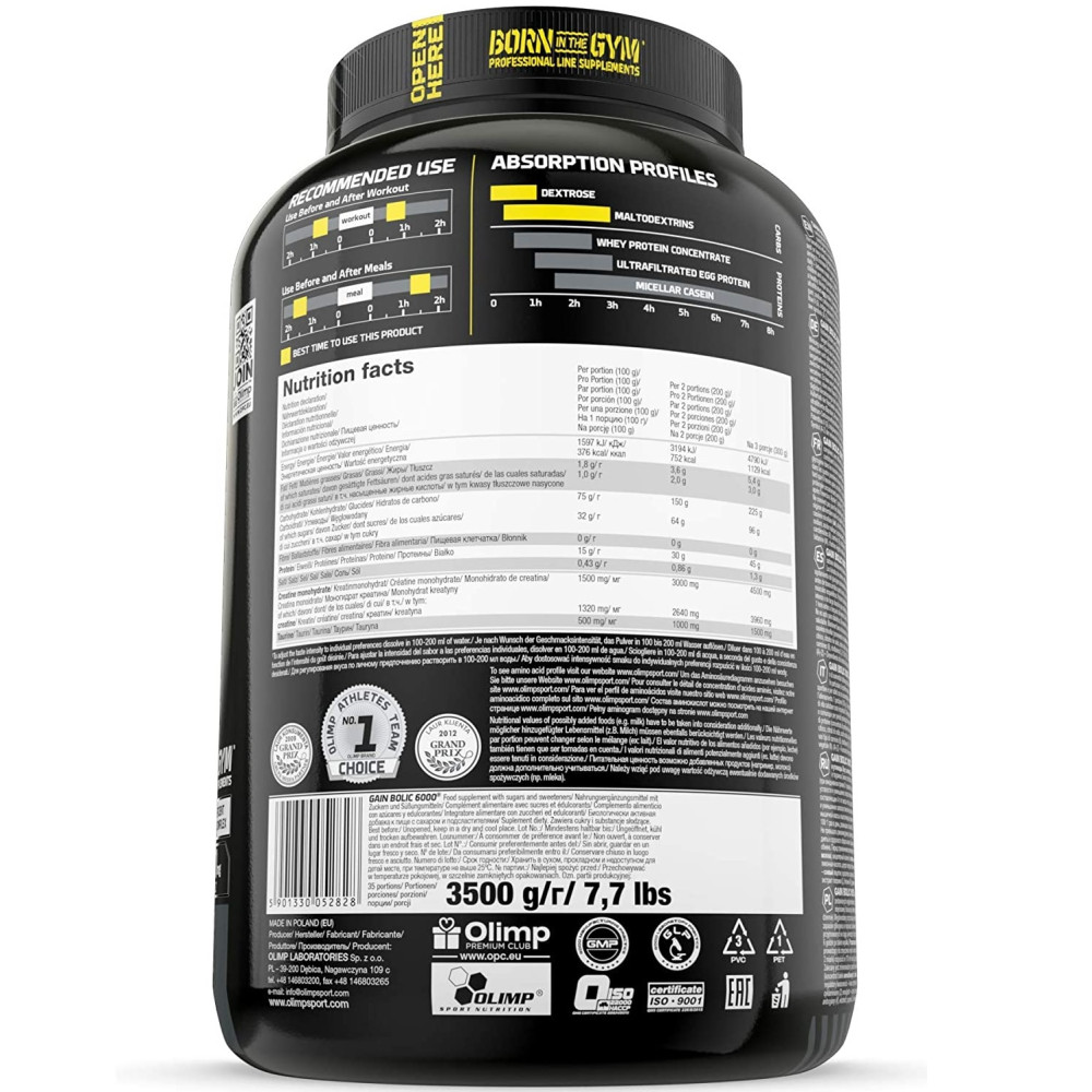 Гейнер Olimp Nutrition Gain Bolic 6000 3500 g /35 servings/ Vanilla