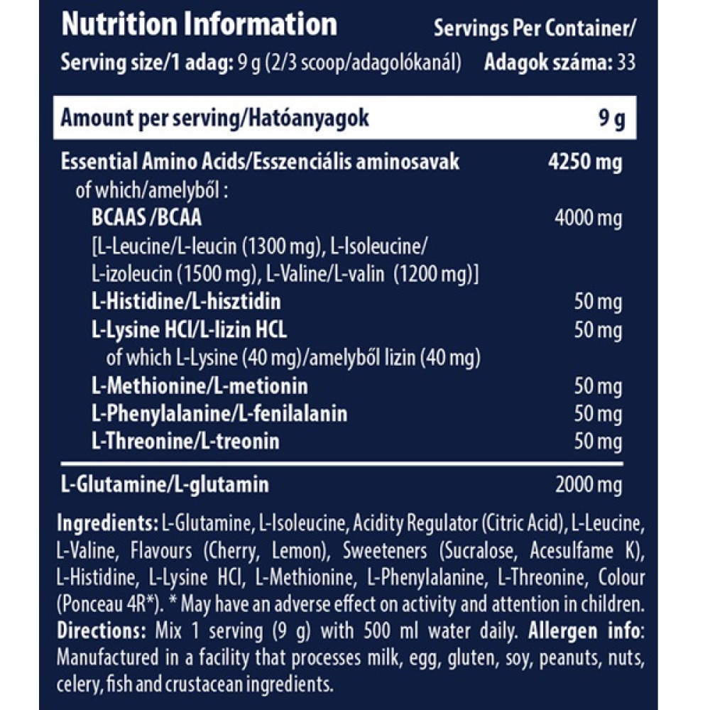 Амінокомплекс для спорту Scitec Nutrition EAA + Glutamine 300 g /33 servings/ Cherry Lime