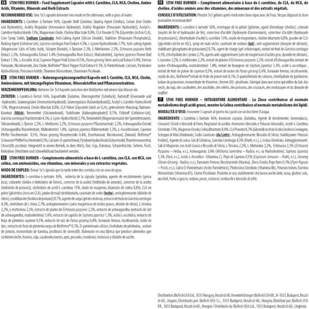 Комплексний жироспалювач Scitec Nutrition Stim Free Burner 90 Caps