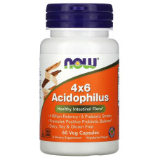 Пробіотик NOW Foods 4X6 ACIDOPHILUS 60 Veg Caps