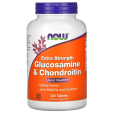 Препарат для суглобів та зв'зок NOW Foods Glucosamine & Chondroitin Extra Strength 120 Tabs