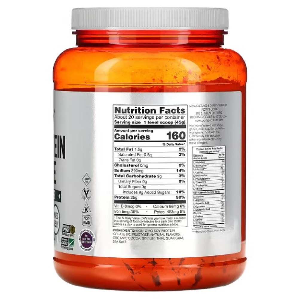 Протеїн NOW Foods Soy Protein Isolate 907 g /38 servings/ Unflavored
