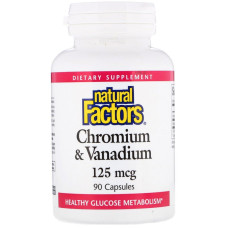 Мікроелемент Хром Natural Factors Chromium & Vanadium 125 mcg 90 Caps