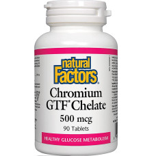 Мікроелемент Хром Natural Factors Chromium GTF Chelate 500 mcg 90 Tabs