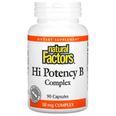 В комплекс Natural Factors Hi Potency B Complex 90 Caps