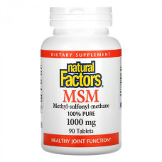 Препарат для суглобів та зв'зок Natural Factors MSM 1000 mg 90 Tabs