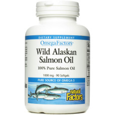 Жир лосося Natural Factors Omega Factors Wild Alaskan Salmon Oil 1000 mg 90 Softgels