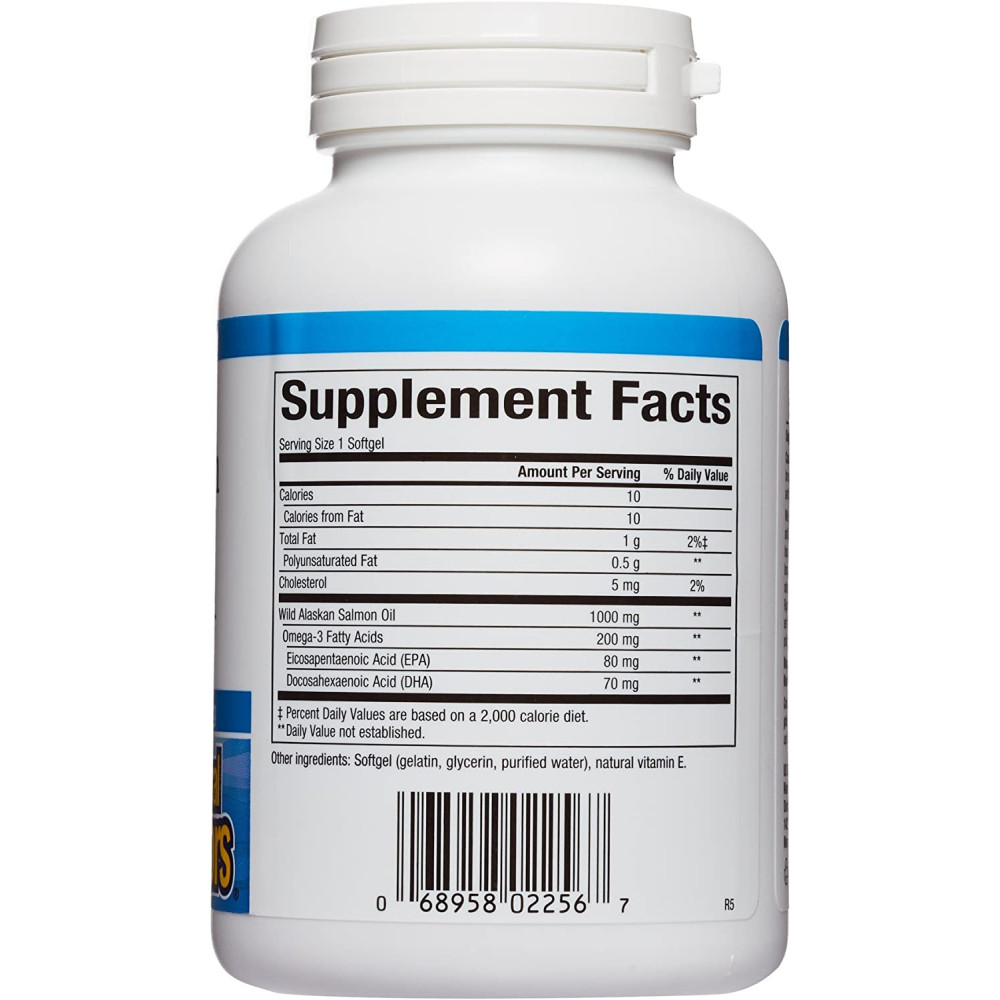 Жир лосося Natural Factors Omega Factors Wild Alaskan Salmon Oil 1000 mg 90 Softgels
